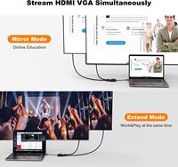 Adaptador CableCreation USB C a HDMI VGA 4K 30Hz USB 3.1, Divisor de Monitor Dual, Plug and Play, Sin Controlador, Venta al Por Mayor