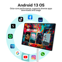 Televisor Inteligente Móvil de 22 Pulgadas con Ruedas, Monitor Interactivo Giratorio, Batería Inalámbrica, Función Follow Me, Televisor para Cocina con Resolución FHD Integrada