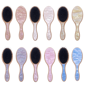 Brosse ovale de massage en nylon avec manche en bambou bio, artisanale et luxueuse, rose <span class=keywords><strong>Chantilly</strong></span>, pour usage domestique - Product Image 1