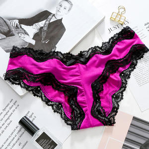 Braguitas de mujer de seda helada de alta elasticidad, suaves, sexys, con encaje y diseño hueco en la parte trasera, de algodón puro. - Product Image 3