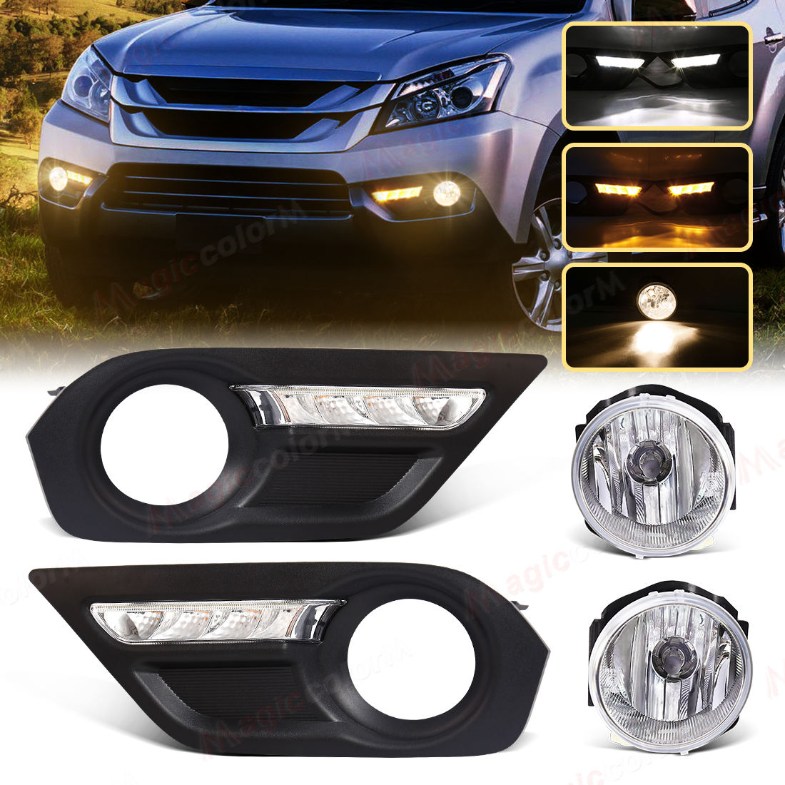 สีเหลือง + สีขาว