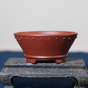Maceta <span class=keywords><strong>de</strong></span> arena en miniatura <span class=keywords><strong>de</strong></span> arcilla púrpura hecha a mano para bonsái, <span class=keywords><strong>barro</strong></span> rojo, túnica roja grande, tambor, sombrero pequeño, olla <span class=keywords><strong>de</strong></span> Calamus clásica para uso en el suelo - Product Image 3