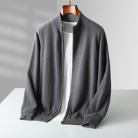 Großhandel Herren Reine Wolle Strickjacke Jacke mit Reißverschluss Gestrickter Pullover Langarm Warmer Freizeitmantel