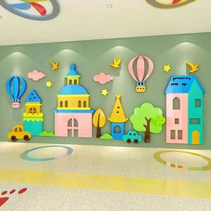 Vinilo Decorativo de Pared 3D de Acrílico con Diseño de Castillo Colorido de Alta Calidad para Dormitorio de Niños, Escuela, Jardín de Infancia - Product Image 4