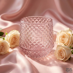 Gobelets à bougies en verre côtelés à rayures verticales de luxe personnalisés de 8 oz, 10 oz, 12 oz avec couvercle en bambou pour la fabrication de bougies parfumées - Product Image 2