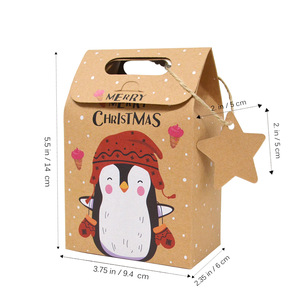Festival de Navidad Santa Elf Muñeco de nieve Oso Reno Kraft Diseños con etiquetas de estrellas Goodie Regalo Cajas de dulces - Product Image 5