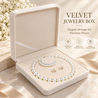 Boîte à bijoux en velours beige et rouge, pour collier, boucles d'oreilles, bracelet, avec logo personnalisé, emballage cadeau