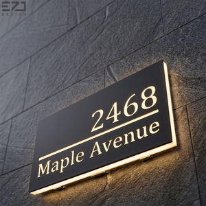 Insegna Personalizzata in Acciaio Inox <span class=keywords><strong>con</strong></span> Retroilluminazione LED, Controllo Touch, Impermeabile IP65, Alimentazione AC per Dormitori e Residenze - Product Image 4