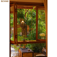 Fenêtre pliante horizontale en bois à ouverture fixe avec fonction insonorisante, design moderne, persienne en acier inoxydable, écran pliant
