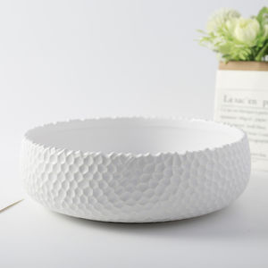 Maceteros de Cerámica Grandes, Redondos, con Borde Irregular, Blancos, Económicos, para Suculentas, para Escritorio de Hotel - Product Image 4