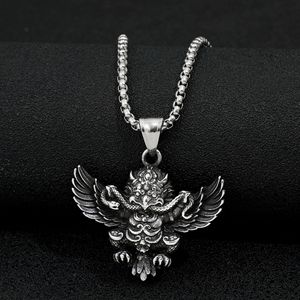 Yunnique – pendentif aigle en acier inoxydable avec ailes, collier rétro Punk pour hommes, bijoux cadeau - Product Image 2