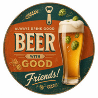 Plaque Métallique Gaufrée Vintage « Bonne Bière entre Amis » avec Motifs Hops, Pint, Bar, Pub – Décoration Murale Personnalisée OEM – Fournisseur Direct d'Usine