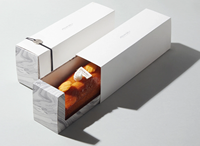 Ensemble de boîtes d'emballage en papier blanc personnalisables pour boulangerie et desserts avec style tiroir et design de poignée