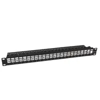 DIMAN Panel Patch UTP Suara 24-Port 1U untuk Rak dengan Braket Cat5e/6/6A 19-Inci