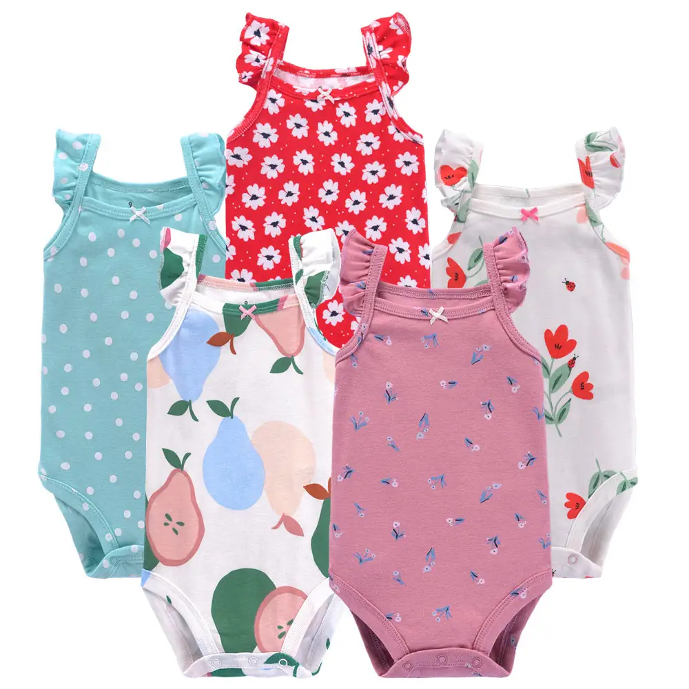 Mouwloze Baby Bodysuit Rompertjes Pasgeboren Leuke Cartoon Baby Kleding Voor Meisje