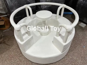 Çocuklar açık kapalı yumuşak oyun alanı merry go round beyaz oyun seti - Product Image 4