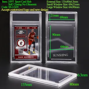 100PCS Clear Small Plastic PP PVC Acrylic Display Case For PSA Card Baseball CGC Slabs For Pokemon Ultrasonic Card Holder Case