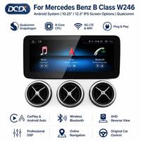 Reproductor Multimedia Inalámbrico para Automóvil Qualcomm con Android AUTO y CarPlay, Pantalla de 10.25/12.3 Pulgadas para Mercedes Benz Clase B W246