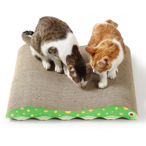 2-em-1 Sustentável Cat <span class=keywords><strong>Scratcher</strong></span> e Brinquedo Reversível Forma de Onda Papelão Papel Post para Gato Escalada <span class=keywords><strong>Pet</strong></span> Brinquedos - Product Image 4