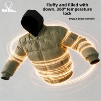Veste en coton pour homme, col baseball, hiver 2026, capuche amovible, épaisse, imperméable, motif uni, manches longues, en stock