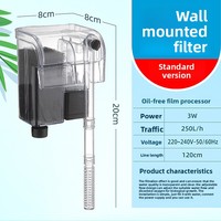 Filtre d'aquarium mural moderne silencieux avec cascade, oxygénation et débit d'eau réglable