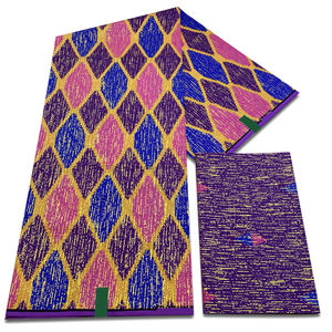 Nouvel Arrivage Tissu Africain en Coton Ciré Kente Or 2+4 Yards 100% Coton, Tissus Ankara Cirés Dorés, Pagnes Africains - Product Image 1