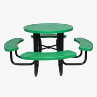 Grande table de pique-nique en métal commerciale pour fête en plein air avec banc ensemble de mobilier de jardin table à manger en acier table basse extérieure patio