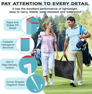 इनडोर और आउटडोर गोल्फ और यार्ड खेलों के लिए बच्चों और वयस्कों के लिए ग्रीन गोल्फ कोर्स सेट करने के लिए पोर्टेबल 9-होल - Product Image 4