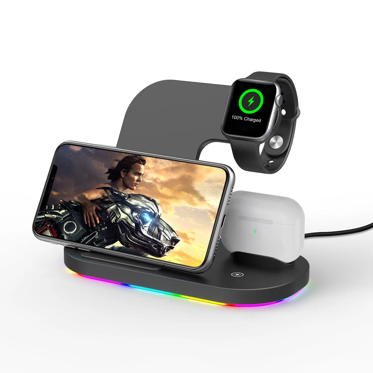 2022 Amazon hot sales Three In One wireless charger 3 in 1 15w fast wireless charging for Apple Huawei