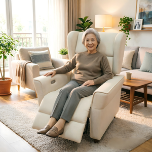 Sillón Reclinable Eléctrico Ajustable de Tela con Función de Elevación, Diseño Moderno para Asistencia a Personas Mayores, Estructura de Madera - Product Image 3