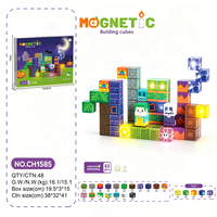 Juego de Bloques Magnéticos, Juguete Educativo STEM con Piezas Luminosas para Niños, Juguetes Magnéticos de Construcción Creativa