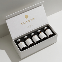 Boîtes rigides personnalisées haut de gamme pour emballages de peptides de collagène avec impression bronzée, fermeture magnétique et doublure en EVA pour coffrets cadeaux de produits pharmaceutiques