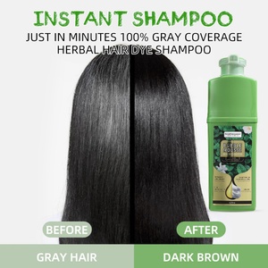 Shampoo colorant capillaire noir à action rapide sans ammoniaque à base de plantes naturelles, couvre les cheveux gris, permanent - Product Image 4