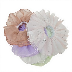 Nueva Falda de Baile Brillante para Niñas, Tutú de 4 Capas para Práctica de Ballet, Cintura Elástica, Ropa de Entrenamiento Infantil - Product Image 1