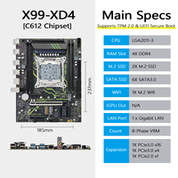 PANDL NEW X99-XD4 Komputer WIFI Motherboard LGA2011-3 Xeon E5 Quad Channel DDR4 Memori SATA3.0 NVMe M.2 USB3.2 X99 Motherboard