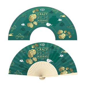 High Quality Personalized Custom Printing Wedding Bamboo Handheld Foldable Hand Fan