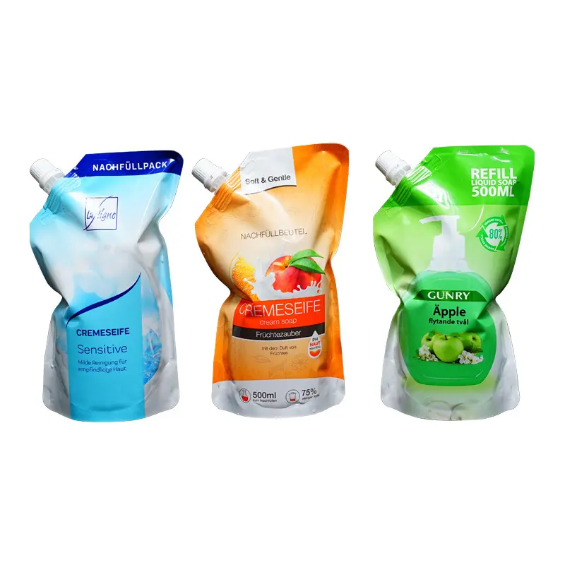 Beiguo kundenspezifische Aluminiumfolienverpackung flüssiger Fruchtsaft Wäsche Reinigungsmittel Kunststoff-Spoutbeutel Taschen