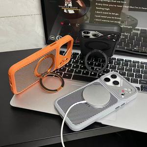 Coque de téléphone antichoc à chargement magnétique sans fil avec support en fibre de carbone, modèle 2026, en promotion, pour iPhone 17 Pro Max, 16 Pro, 15, 14 Plus - Product Image 5