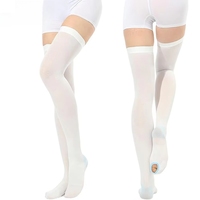 Chaussettes anti-embolie personnalisées pour infirmières, hauteur cuisse, compression graduelle 15-20 mmHg, chaussettes anti-thromboses