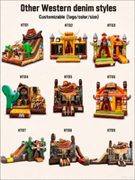 Toboggan gonflable commercial en PVC pour événements et locations, thème Cowboy du Far West en plein air