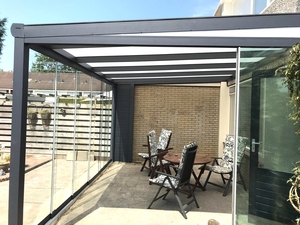 <span class=keywords><strong>Veranda</strong></span> en aluminium avec toit en <span class=keywords><strong>polycarbonate</strong></span> et en verre - Product Image 2