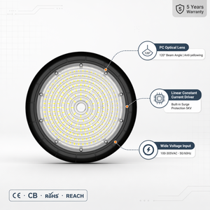 Lámpara Industrial LED UFO de Alta Potencia para Almacenes y Talleres, 100W, 150W, 200W - Product Image 4