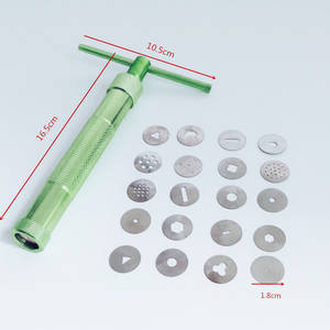 Pistolet de Sculpture de gâteau en argile rotatif avec 20 embouts argile artisanat pâte à <span class=keywords><strong>sucre</strong></span> extrudeuse Fondant gâteau Sculpture moule - Product Image 2