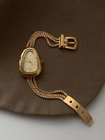 Montre à quartz pour femme, écologique, rétro chic et élégante, avec boîtier et bracelet, style polyvalent pour les trajets quotidiens, style vintage
