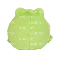 Nouvel oreiller en peluche grenouille ronde et moelleuse personnalisé, design grenouille verte et blanche, oreiller en peluche doux au design de grenouille de dessin animé