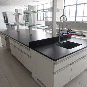 Table de laboratoire en <span class=keywords><strong>bois</strong></span> massif avec cadre en acier, banc de travail en laboratoire, physique - Product Image 6
