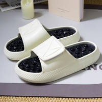 Chaussures de plage décontractées d'été à motif diamant, à bout ouvert, pour hommes, avec planche d'acupression intégrée pour massage des points d'acupuncture, en EVA, vente directe