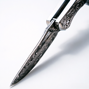 มีดพับลายมังกร ด้ามไม้แกะสลัก คุณภาพสูง พกพาสะดวก สำหรับกิจกรรมกลางแจ้งและการเอาตัวรอด - Product Image 4