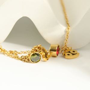 MECYLIFE-Colgante de acero inoxidable para mujer, collar con colgante de cristal del zodiaco de 12 Piedras, <span class=keywords><strong>2022</strong></span> Ins - Product Image 3