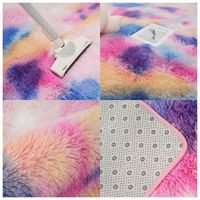 Tapis en polyester moderne, uni, épais, à poils longs de 1,5 cm, lavable en machine, pour salon, chambre à coucher, table basse